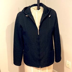 Black great light lined raincoat. No damages